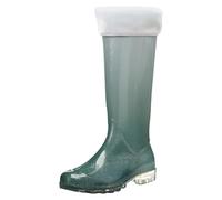 ANUFER Femmes Couleur Dégradée Sous le Genou Bottes de Pluie Chaud Bottes Wellington avec Détachable Doublure SN0712200 Vert EU36