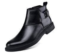 ANUFER Homme High-Top Chaussures Formelles de Vestir Noir EU44