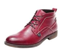 ANUFER Hommes Ancien Cuir Véritable Bottines Lacer Bottes de Moto Chukka Bourgogne SN01801D EU44