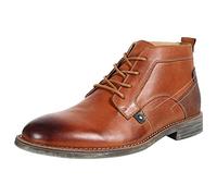 ANUFER Hommes Ancien Cuir Véritable Bottines Lacer Bottes de Moto Chukka Marron SN01801D EU40