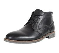 ANUFER Hommes Ancien Cuir Véritable Bottines Lacer Bottes de Moto Chukka Noir SN01801D EU44