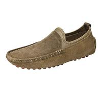 ANUFER Hommes Cuir Suédé Véritable Appartement Décontractée Flâneurs Doux Élastique Mocassins de Conduite