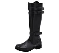 ANUFER Hommes Fermeture Éclair Latte Bottes d'équitation jusqu'aux genoux | Cuir Synthétique, Bout Renforcé, Trois Brides Ajustables, Bottes de Chevalier Western Stylées