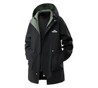 ANUFER Hommes Longueur Moyenne Encapuchonné Veste Parka | Coupe Ample, Doublure Chaude et Rembourrée, Trench-Coat d’Extérieur d’Hiver, Coupe-Vent, Grandes Poches