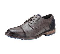 ANUFER Hommes Millésime Couleur Brosse Faux Cuir Chaussures Habillées d'affaires Lacets Derbies à Bout Pointu Gris SN0706162 EU42.5