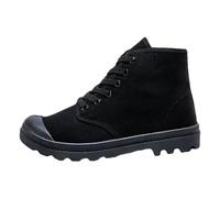 ANUFER Hommes Mode Cheville Haute Bottes du Désert Lacets Extérieur Chaussures en Toile Noir SN0711113 EU45