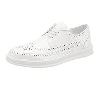 ANUFER Hommes Plateforme Richelieu Chaussures Habillées Cuir Microfibre Lacer Baskets