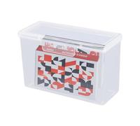 Anulely boîte de Rangement rectangulaire, conteneur pour Cartes de Visite avec Couvercle, Porte-Carte de Visite rectangulaire Transparent, Organisateur de Rangement à Large Bouche pour pièces de