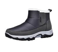 Anulely Bottes de neige pour homme - Baskets d'extérieur doublées chaudes - Chaussures de randonnée par temps froid - Chaussures de voyage à enfiler pour homme pour la plupart des occasions