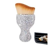 Anulely Brosse à poussière pour intérieur de voiture - Nettoyeur de climatiseur - Poignée brillante - Poils doux - Fournitures de nettoyage portable pour tableau de bord automobile