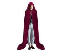 Anulely Cape à capuche d'Halloween | Cape de cosplay pleine longueur en velours | Manteau léger convaincant vampire/sorcière pour Halloween - Unisexe pour homme et femme