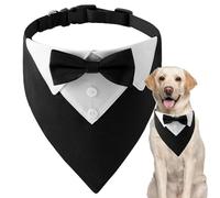 Anulely Collier bandana de mariage pour chien | Collier de smoking avec nœud papillon pour chiens - Écharpe de smoking pour chien pour mariages, fêtes