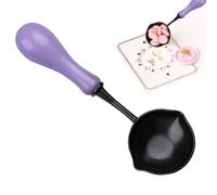 Anulely Cuillère à sceau de cire, cuillère à cacheter, cuillère à cire antiadhésive - Outil de cire chauffant antiadhésif avec manche en bois pour les perles de cire