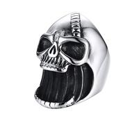 Anulely Décapsuleur de bière pour homme - Bague en forme de tête de mort - Décapsuleur gothique punk - Bijou cool pour homme - Outil de bar à bière pour homme
