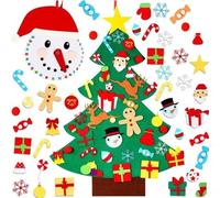 Anulely Ensemble de sapin de Noël en feutre - Kit d'artisanat en feutre, fournitures de fête pour chambre à coucher, école, petit espace, salon, maison, salle de classe, magasin de vente au détail