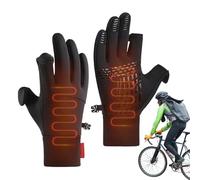 Anulely Gants d'hiver pour Homme - Gants Coupe-Vent avec 2 Doigts coupés - Gants Chauds doublés en Polaire, Accessoires d'équitation pour Temps Froid