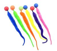 Anulely Jouet pour Chat en Forme de ver Flou, Jouet Balle pour Chat | Jouet coloré en Forme de ver pour Chat, Balle Interactive pour Chat - Queues rebondissantes Amusantes, Jouet pour Chat, balles