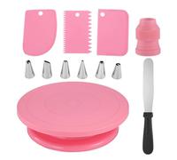 Anulely Kit de fournitures de décoration de gâteaux, support de gâteau rotatif avec coussinets antidérapants, toupie à gâteau de qualité alimentaire | Fournitures de décoration de gâteaux, 6 douilles