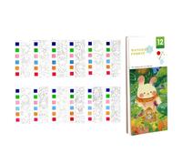Anulely Livre d'aquarelle de voyage | Livre de peinture aquarelle créatif de voyage | Livre de peinture de dessin animé, marque-pages aquarelle mignons pour débutants, étudiants