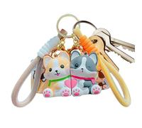 Anulely Lot de 2 porte-clés magnétiques pour couple de chiens - Porte-clés magnétique assorti pour petits sacs de banlieue, jaune, Refer to description