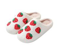 Anulely Pantoufles mignonnes pour femme | Pantoufles d'intérieur et d'extérieur en mousse - Pantoufles en coton fraise pour homme et femme