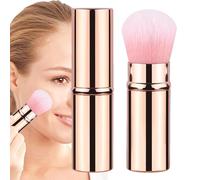 Anulely Pinceau de maquillage portable, pinceau de maquillage pour fond de teint, Petites brosses cosmétiques télescopiques, Pinceaux à poudre portables, pinceau de maquillage doux pour le visage,