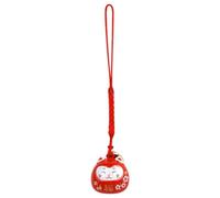 Anulely Porte-clés en forme de chat porte-bonheur avec clochette chinoise en forme de chat porte-bonheur - Breloque décorative en forme de chat - Symbole de chance et de richesse pour téléphone