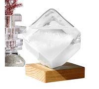 Anulely Prédicteur météo en verre tempête | Grand cube prédicteur météo, décoration de bureau exquise, baromètre liquide interchangeable pour anniversaire, mariage