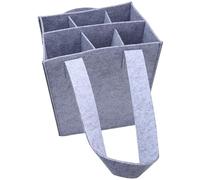 Anulely Sac À Bouteilles pour 6 Bouteilles, Compartiment Réutilisable Sac De Bouteille De Vin avec Poignée De Transport, Sac Fourre Out en Feutre pour Bouteille De Vin