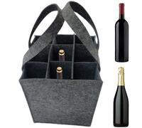 Anulely Sac de Transport de vin en Feutre pour 9 Bouteilles avec séparateur de Bouteille | Sac de Voyage pour Pique-Nique, Sac fourre-Tout Portable étanche pour dîner, fête, Noël, pour Femme