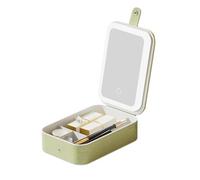 Anulely Trousse à Maquillage avec Miroir, boîte de Maquillage avec Miroir éclairé - Trousse de Maquillage compacte | Étui de Transport avec lumière LED, Support de Maquillage Compact, Texture de Peau