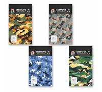 Anupam Bloc-notes camouflage 11 x 19 cm papier uni 65 g/m² 80 feuilles, carnet micro-perforé avec panneau arrière solide pour l'école, l'université, le bureau, les affaires (taille : 00, lot de 4)