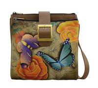 Anuschka8069-ARS - Organiseur de voyage à trois compartiments en cuir peint à la main - Rose antique - Safari Femme, multicolore (Floral Paradise Tan), taille unique