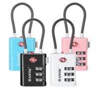 ANVIL Cadenas TSA pour bagages, noyau avancé TSA008, indicateur d'alerte. Un excellent cadenas pour valise, sac à dos, serrure de gym, serrure de voyage pour voyage et usage quotidien. (4 couleurs)