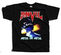 Anvil, Metal on Metal, Steve Lips Kudlow, Poster T-Shirt (Black) Manches Courtes(Small)