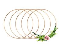 Anvin Lot de 5 grands anneaux ronds en acier pour loisirs créatifs, attrape-rêves, festivals, couronnes, macramé, projets d'art et d'artisanat (or rose, 15 cm de diamètre)