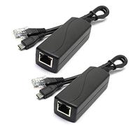 ANVISION 2-Pack Actif 5V 2.4A PoE Splitter Adaptateur IEEE 802.3af Compatible Micro USB 48V à 5V / 2.4A pour Tablettes, Dropcam ou Raspberry Pi, IPC, Caméra IP et Plus