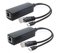 ANVISION Paquet de 2 séparateurs PoE 5 V, Adaptateur 48 V à 5 V 2,4 A avec Prise Micro USB, Conforme IEEE 802.3af, pour caméra IP, tablettes, Dropcam ou Raspberry Pi et Plus, AV-PS05-1