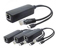 ANVISION Paquet de 4 séparateurs PoE 5 V, Adaptateur 48 V à 5 V 2,4 A avec Prise Micro USB, Conforme IEEE 802.3af, pour caméra IP, tablettes, Dropcam ou Raspberry Pi et Plus, AV-PS05-1