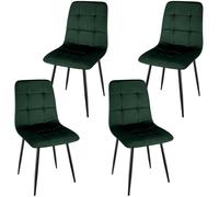 ANVOFONG Chaise de Salle à Manger Set of 4, Dutch Velvet Cushion Thickened Convient pour Salle à Manger, Cuisine, Vert Foncé.