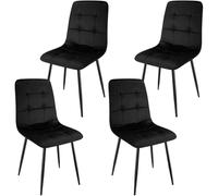 ANVOFONG Chaise de Salle à Manger Set of 4, Dutch Velvet Cushion Thickened Convient pour Salle à Manger, Cuisine, Noir.
