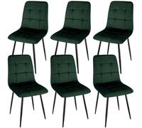 ANVOFONG Chaise de Salle à Manger Set of 6, Dutch Velvet Cushion Thickened Convient pour Salle à Manger, Cuisine, Vert Foncé.