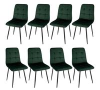 ANVOFONG Chaise de Salle à Manger Set of 8, Dutch Velvet Cushion Thickened Convient pour Salle à Manger, Cuisine, Vert Foncé.