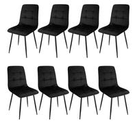 ANVOFONG Chaise de Salle à Manger Set of 8, Dutch Velvet Cushion Thickened Convient pour Salle à Manger, Cuisine, Noir.