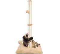 ANWA Arbre à Chat 3 en 1 avec Jouets en Peluche, Poteau en sisal de qualité supérieure pour Chats de Tous âges avec Base Stable renforcée, Taupe, 40 x 81 cm