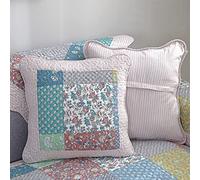 ANWEALTH Lot de 2 Housses de Coussin à Imprimé Floral Bohème pour Canapé-Lit Canapé Housses de Coussin Matelassées en Coton Doux (Patchwork 50,8 X 50,8 cm)