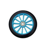 ANWEALTH Lot de 2 Roues de 125 mm Roues de Scooter de 120 mm Roues en Ligne de 125 mm Roues de Rechange pour Scooters à 3 Roues Intérieur Et Extérieur (Bleu)