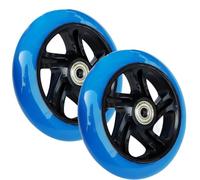 ANWEALTH Lot de 2 Roues de Rechange pour Scooter 125 mm 5 Pouces avec Roulements ABEC-9 pour Fauteuil Roulant Kick Scooter (Bleu)