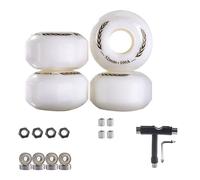 ANWEALTH Lot de 4 Roues de Skateboard 52 mm 54 mm 100A 104A avec Roulements ABEC-9 pour Figures Récréatives en Extérieur Freestyle (Blanc 100A)