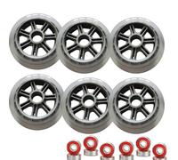 ANWEALTH Lot de 6 Roues de Scooter Pro 5 Pouces 125 mm 120 mm Remplacement Et Rotation Rapide pour Kickboard Et Roller en Ligne (6,125 mm)